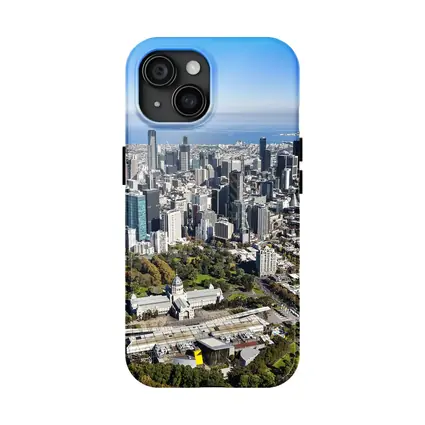 Melbourne Australia Aerial City Skyline View