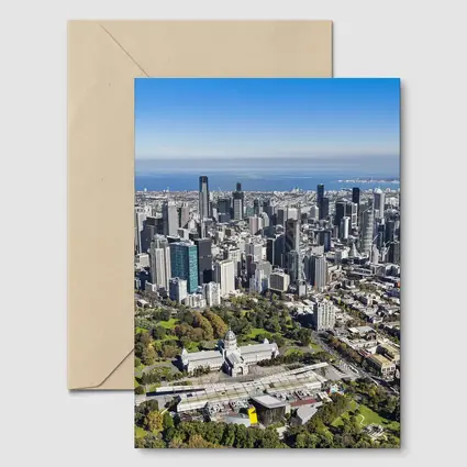 Melbourne Australia Aerial City Skyline View