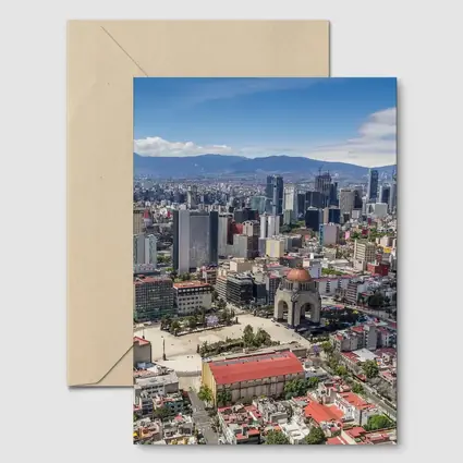 Mexico City Skyline Aerial View Mountains