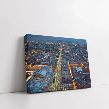 Mexico City Skyline Aerial Night View