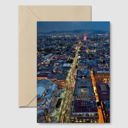 Mexico City Skyline Aerial Night View