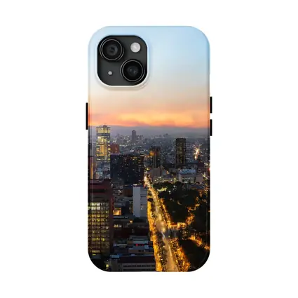 Mexico City Skyline at Sunset Aerial View