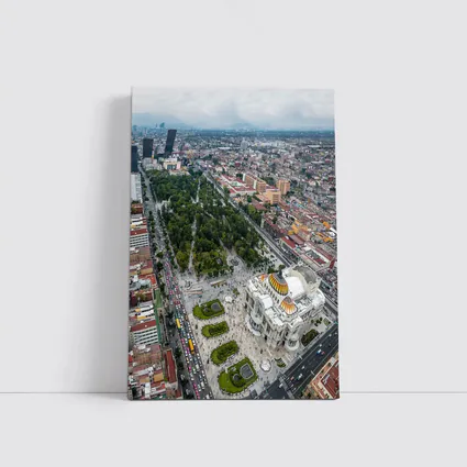 Mexico City Aerial View Palacio Bellas Artes
