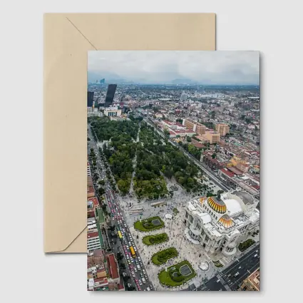 Mexico City Aerial View Palacio Bellas Artes
