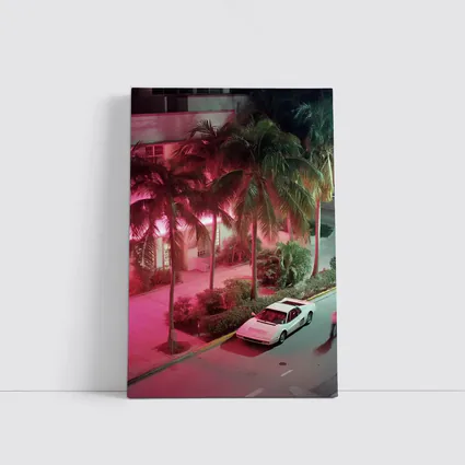 Ferrari Testarossa White Miami Neon Night