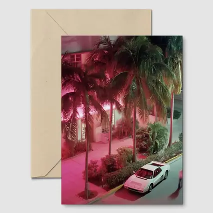 Ferrari Testarossa White Miami Neon Night