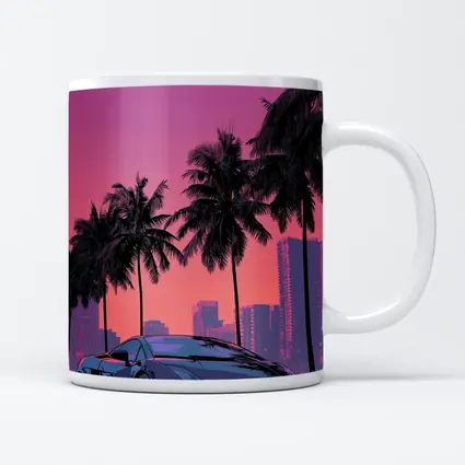 Lamborghini Gallardo Miami Sunset Palm Trees
