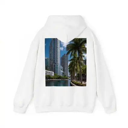 Miami River Downtown Skyline Palm Trees