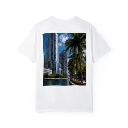 Miami River Downtown Skyline Palm Trees