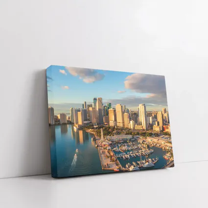 Miami Downtown Skyline Marina Aerial View