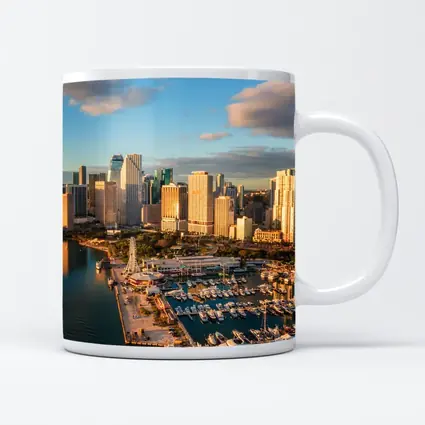 Miami Downtown Skyline Marina Aerial View