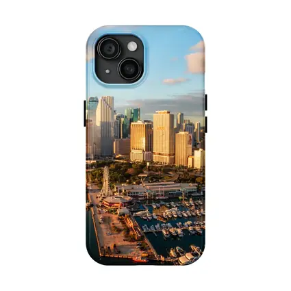 Miami Downtown Skyline Marina Aerial View