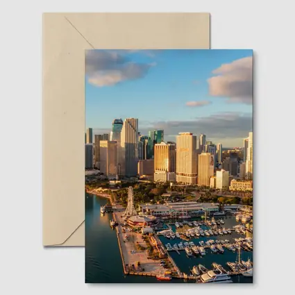 Miami Downtown Skyline Marina Aerial View