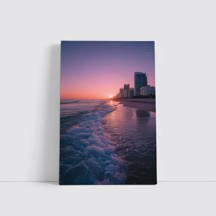 Miami Beach Sunset Purple Sky Cityscape