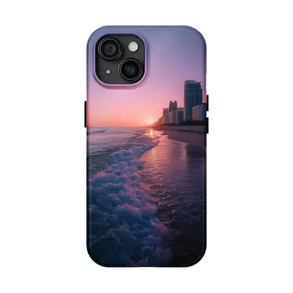 Miami Beach Sunset Purple Sky Cityscape