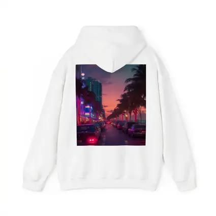 Miami Neon Sunset Palm Tree Boulevard