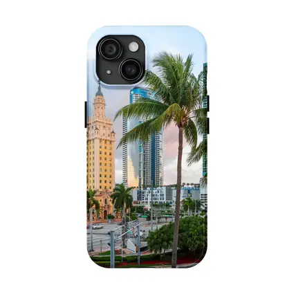 Miami Freedom Tower Palm Trees Skyline