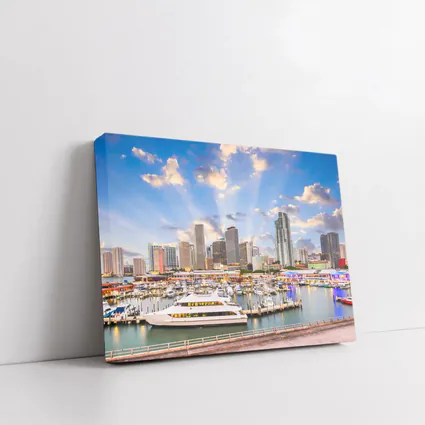 Miami Downtown Skyline Marina Waterfront View