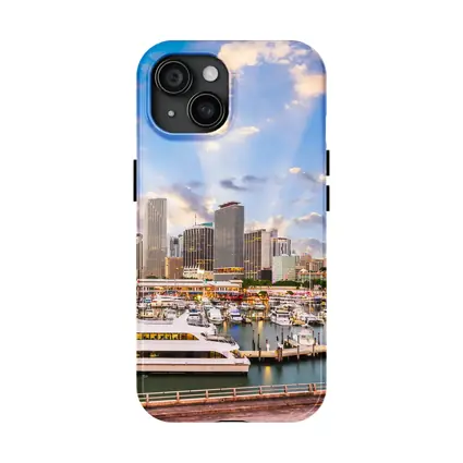 Miami Downtown Skyline Marina Waterfront View