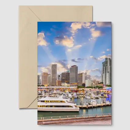 Miami Downtown Skyline Marina Waterfront View