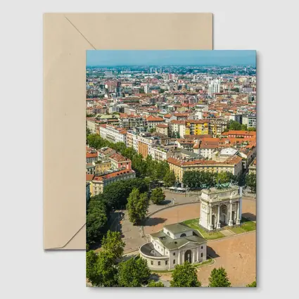 Milan Italy Arco della Pace Aerial View