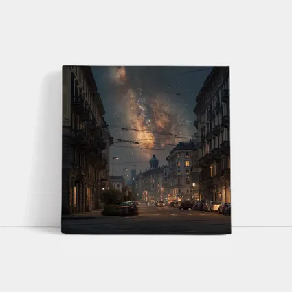 Milan City Street Milky Way Night Sky