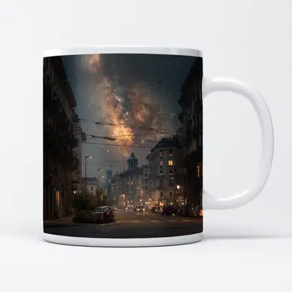 Milan City Street Milky Way Night Sky