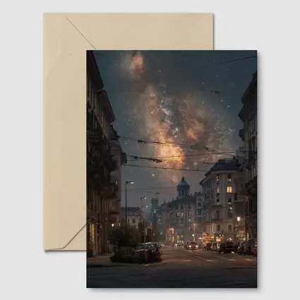 Milan City Street Milky Way Night Sky