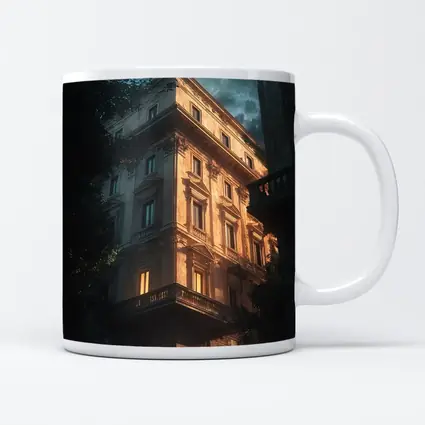 Classical Italian Building Glowing At Night