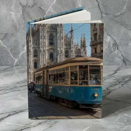 Milan Duomo Cathedral Vintage Tram Street Scene