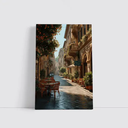 Sunny Italian Street Cafe Outdoor Seating