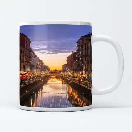 Milan Naviglio Grande Canal at Sunset