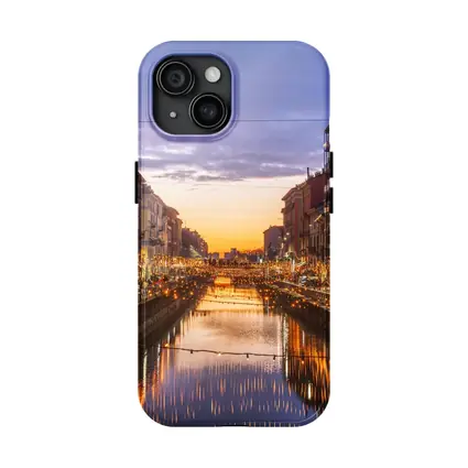 Milan Naviglio Grande Canal at Sunset