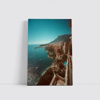 Monaco Coastline Aerial View Mediterranean Sea