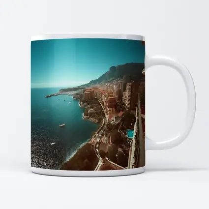 Monaco Coastline Aerial View Mediterranean Sea