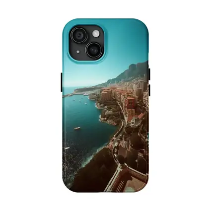 Monaco Coastline Aerial View Mediterranean Sea