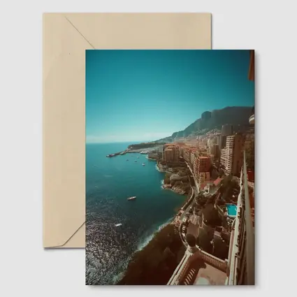 Monaco Coastline Aerial View Mediterranean Sea