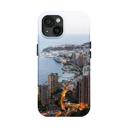 Monaco Coastline Aerial View Dusk City