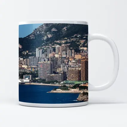 Monaco Skyline Coastal City Mountain View