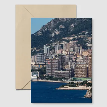 Monaco Skyline Coastal City Mountain View