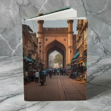 Ancient Mosque Gate Old Indian Bazaar Street