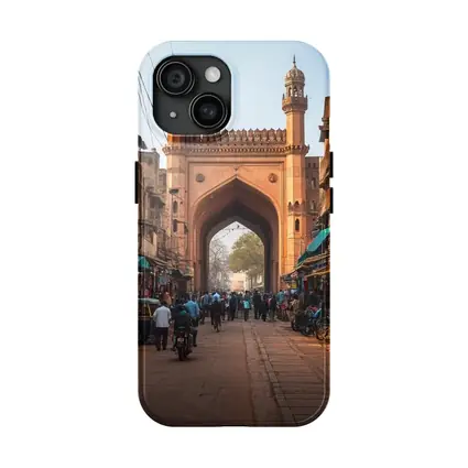 Ancient Mosque Gate Old Indian Bazaar Street