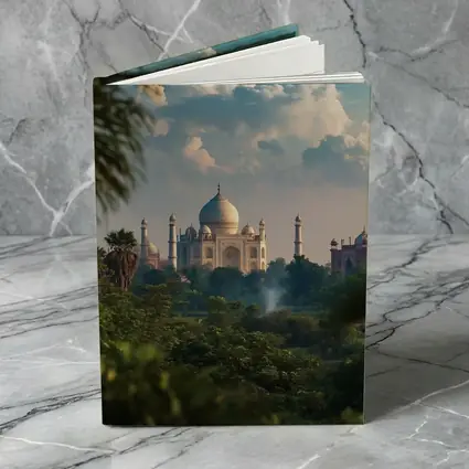 Taj Mahal Rising Above Lush Green Trees