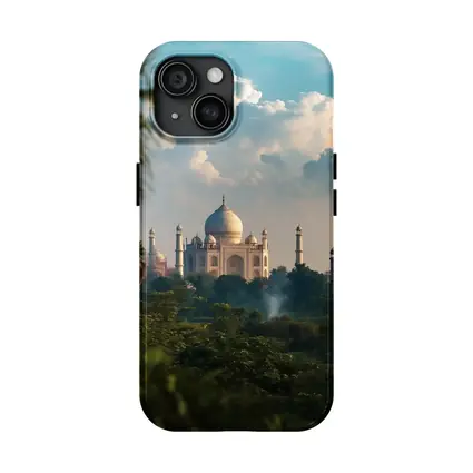 Taj Mahal Rising Above Lush Green Trees