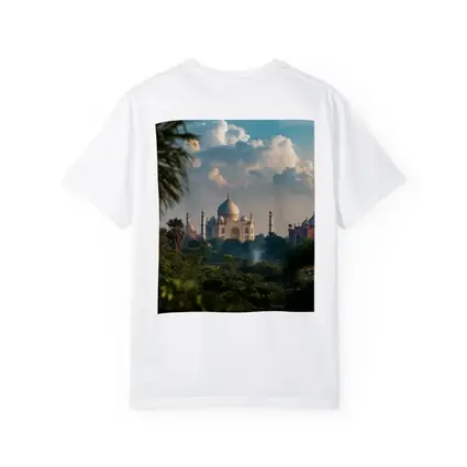 Taj Mahal Rising Above Lush Green Trees