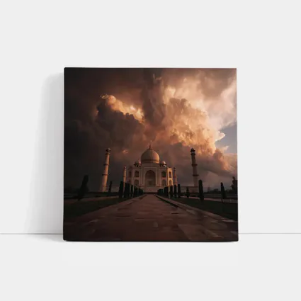 Taj Mahal Under Dramatic Storm Clouds India