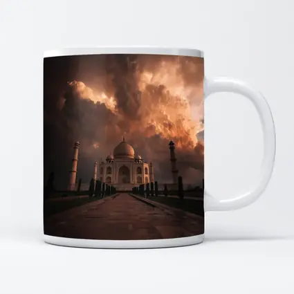 Taj Mahal Under Dramatic Storm Clouds India