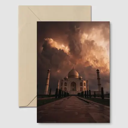 Taj Mahal Under Dramatic Storm Clouds India
