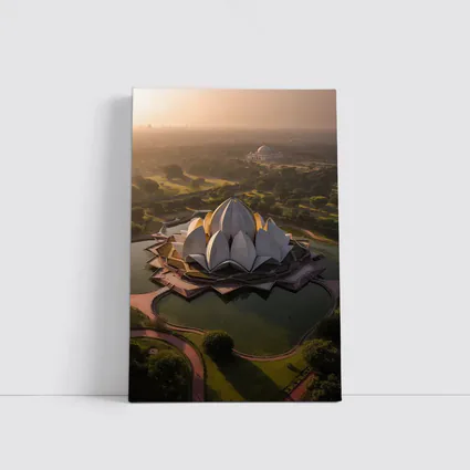 Lotus Temple New Delhi Aerial City View