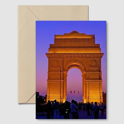 India Gate New Delhi Dusk Sky